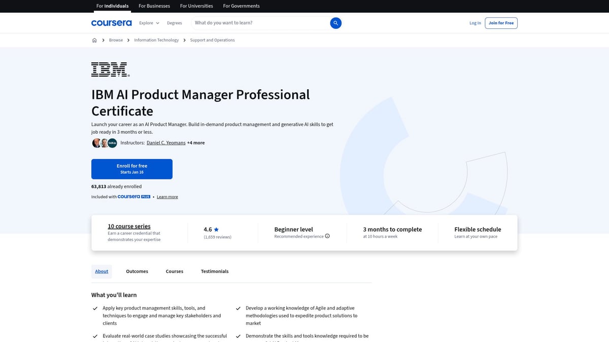 Top 10 AI Management Courses to Boost Your Career in 2026 - IBM AI Product Manager Professional Certificate