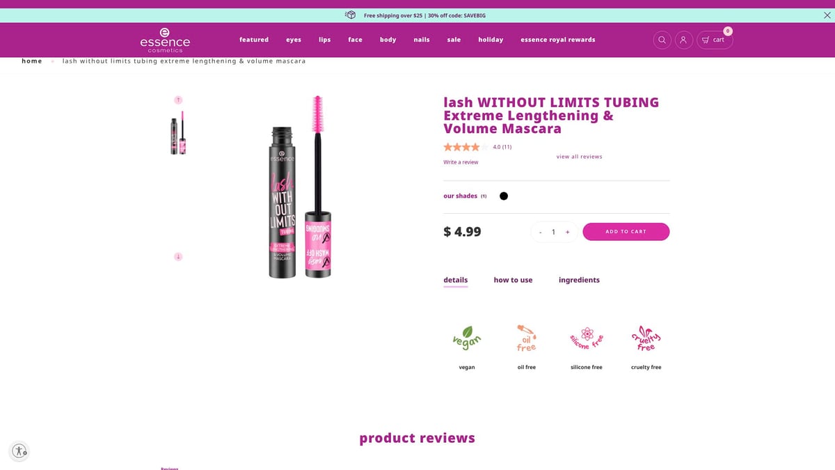 6 Must-Try Tubing Mascara Picks for Effortless Lashes 2025 - Essence Lash Without Limits Tubing Extreme Lengthening & Volume Mascara