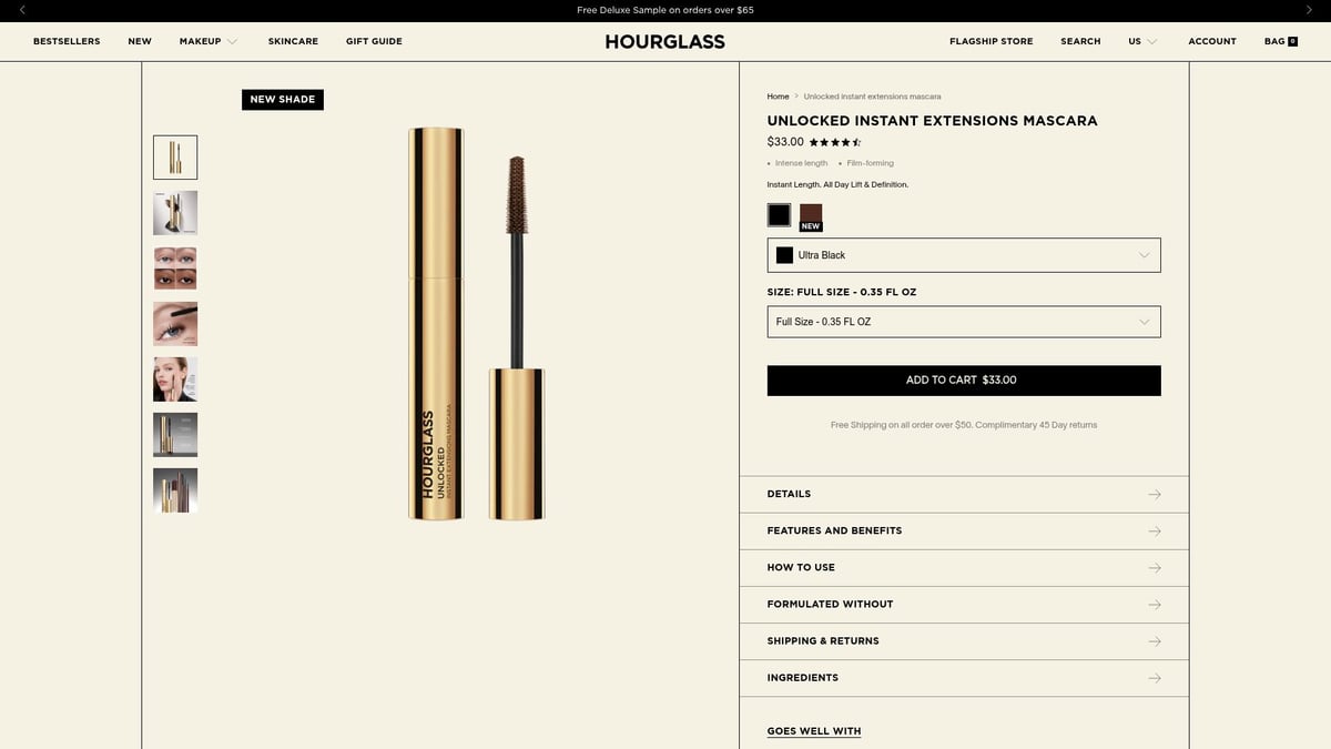 6 Must-Try Tubing Mascara Picks for Effortless Lashes 2025 - Hourglass Unlocked Instant Extensions Mascara