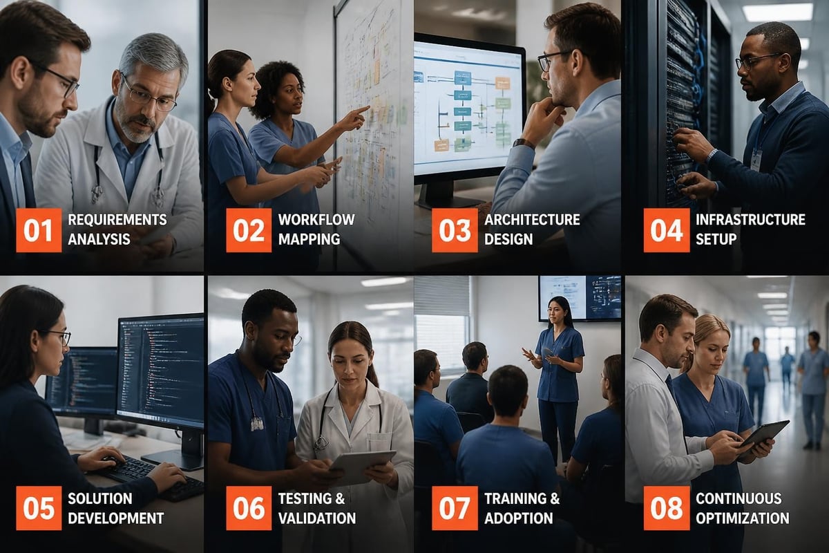 Healthcare Solutions for Operational Excellence Healthcare implementation workflow