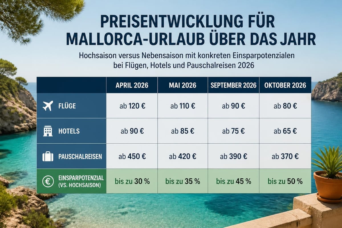 Mallorca seasonal price comparison