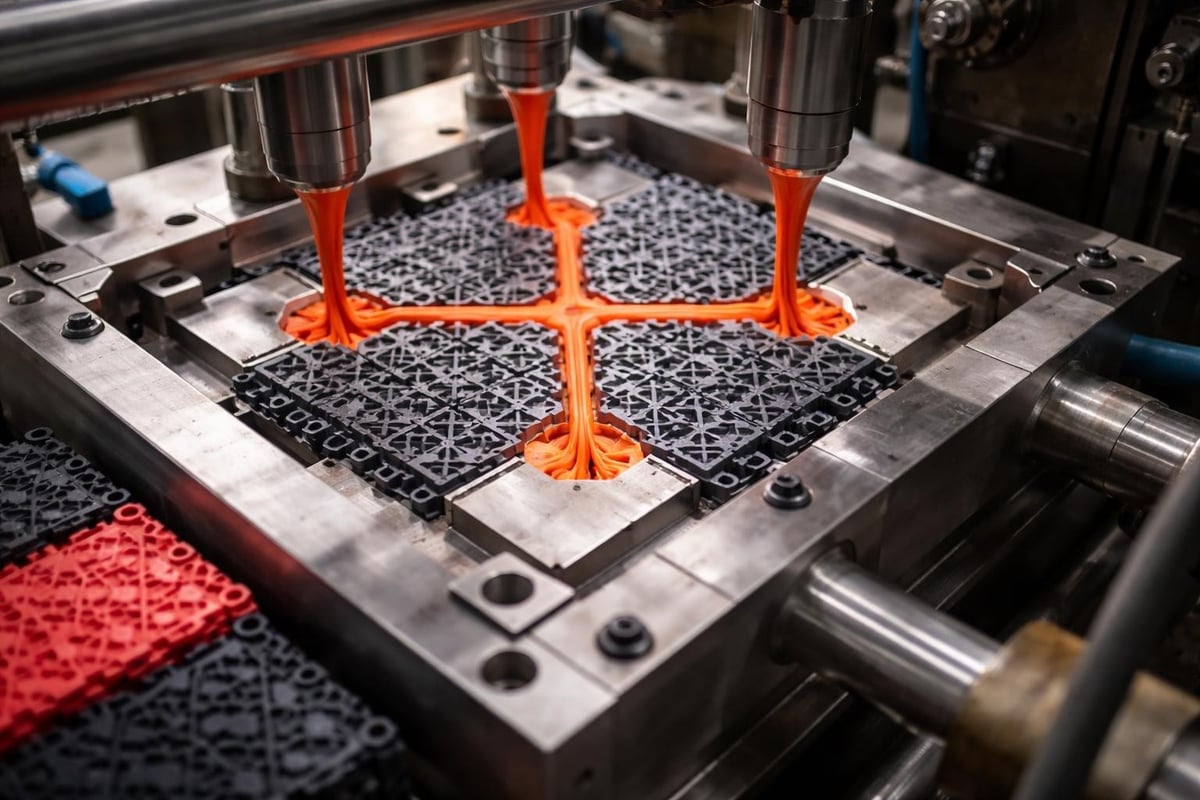 Four-point injection molding process