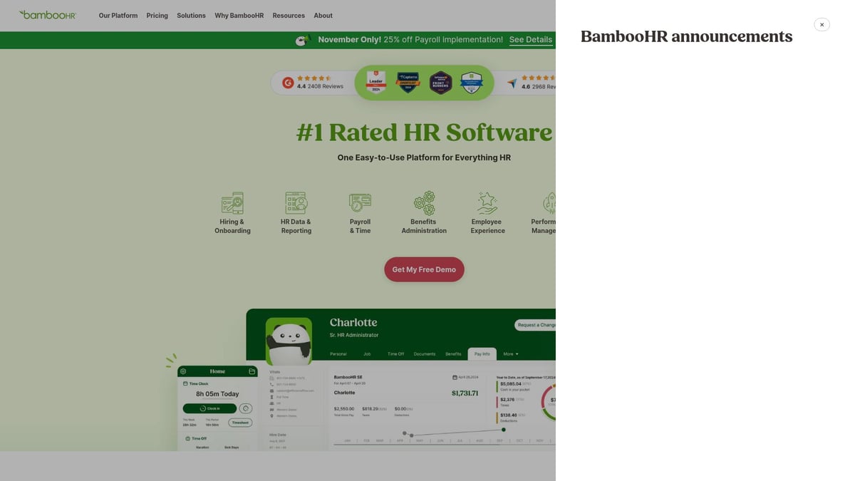 Top 10 HR Software Software Tools for 2025 Success - BambooHR – Best for Core HRIS