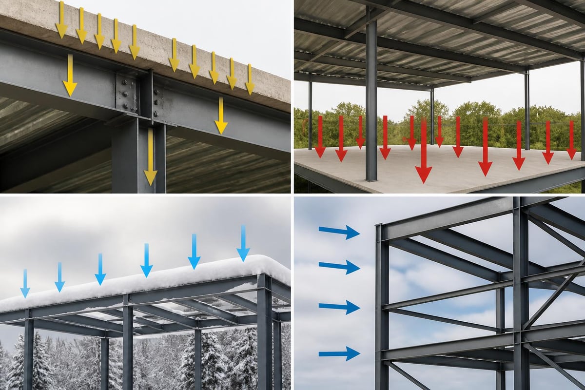 Load distribution in steel frame