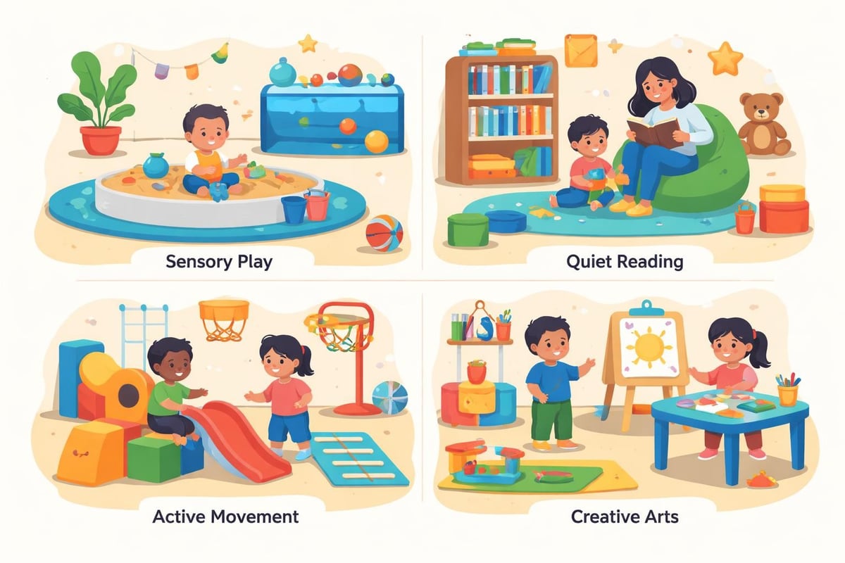 Home daycare learning zones