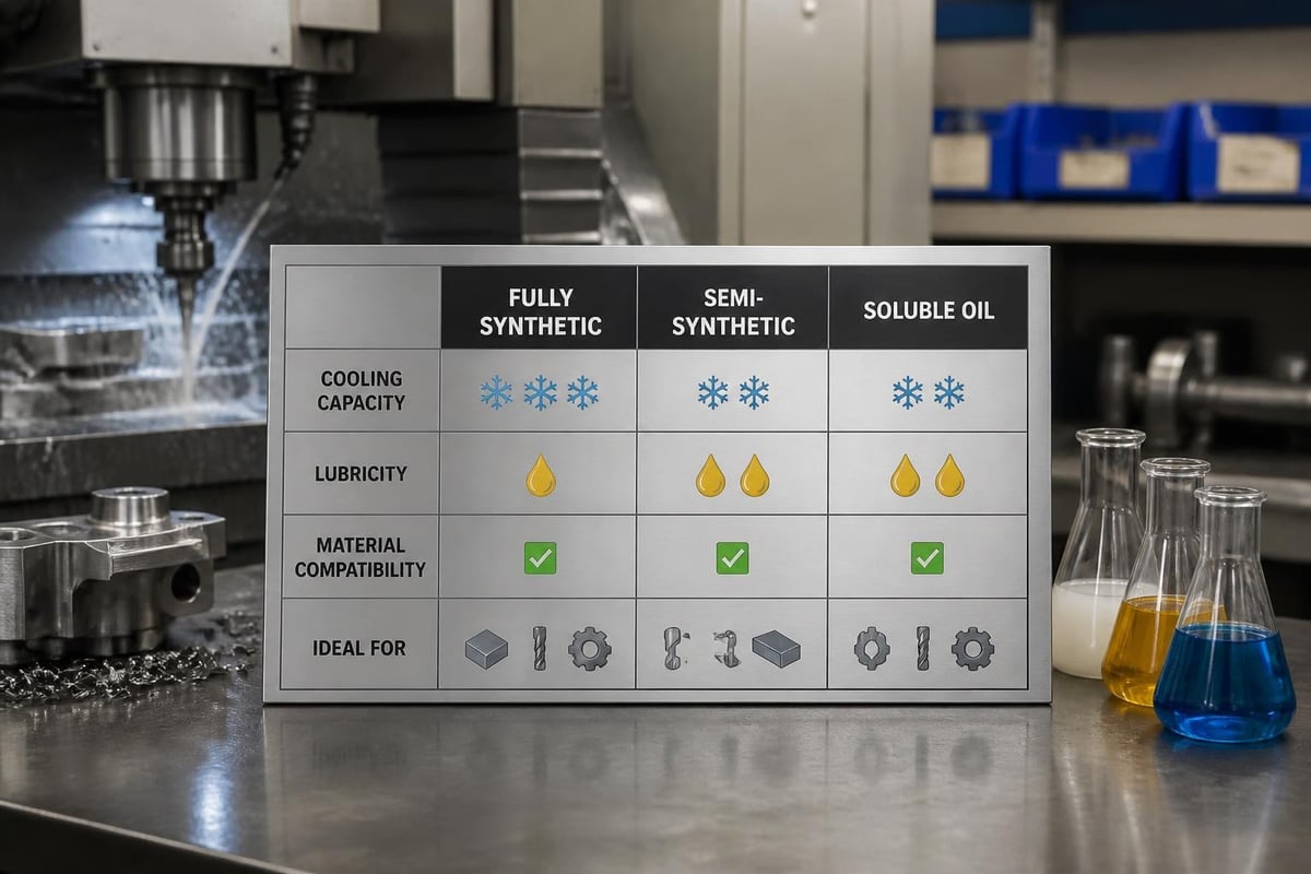 Metalworking fluid selection matrix