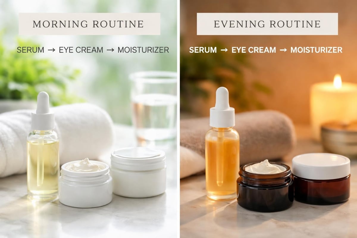 Luxury skincare layering sequence
