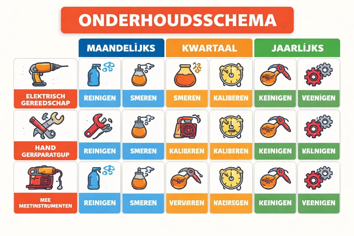 Gereedschap onderhoud planning