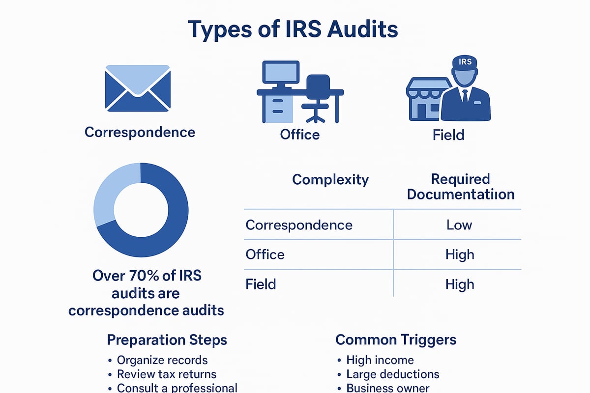 Types of IRS Audits: Correspondence, Office, and Field Examinations