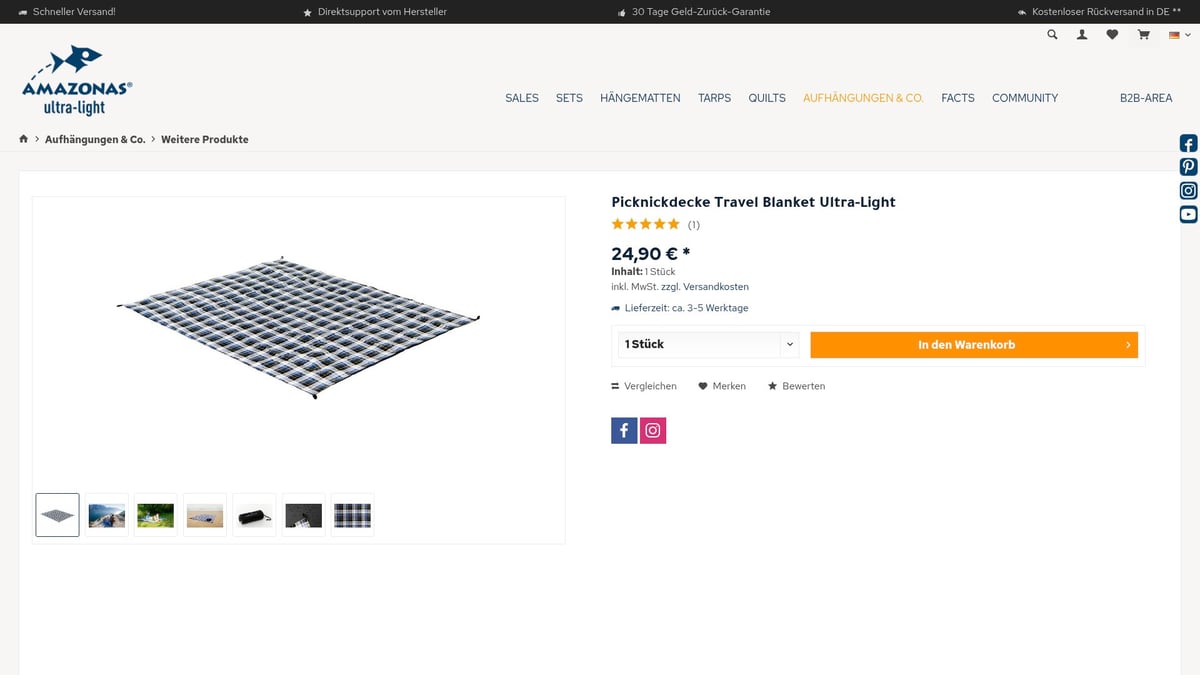 Top 10 Krabbeldecke Outdoor Favoriten 2026 Für Draußen - Travel Blanket Ultra-Light von Amazonas