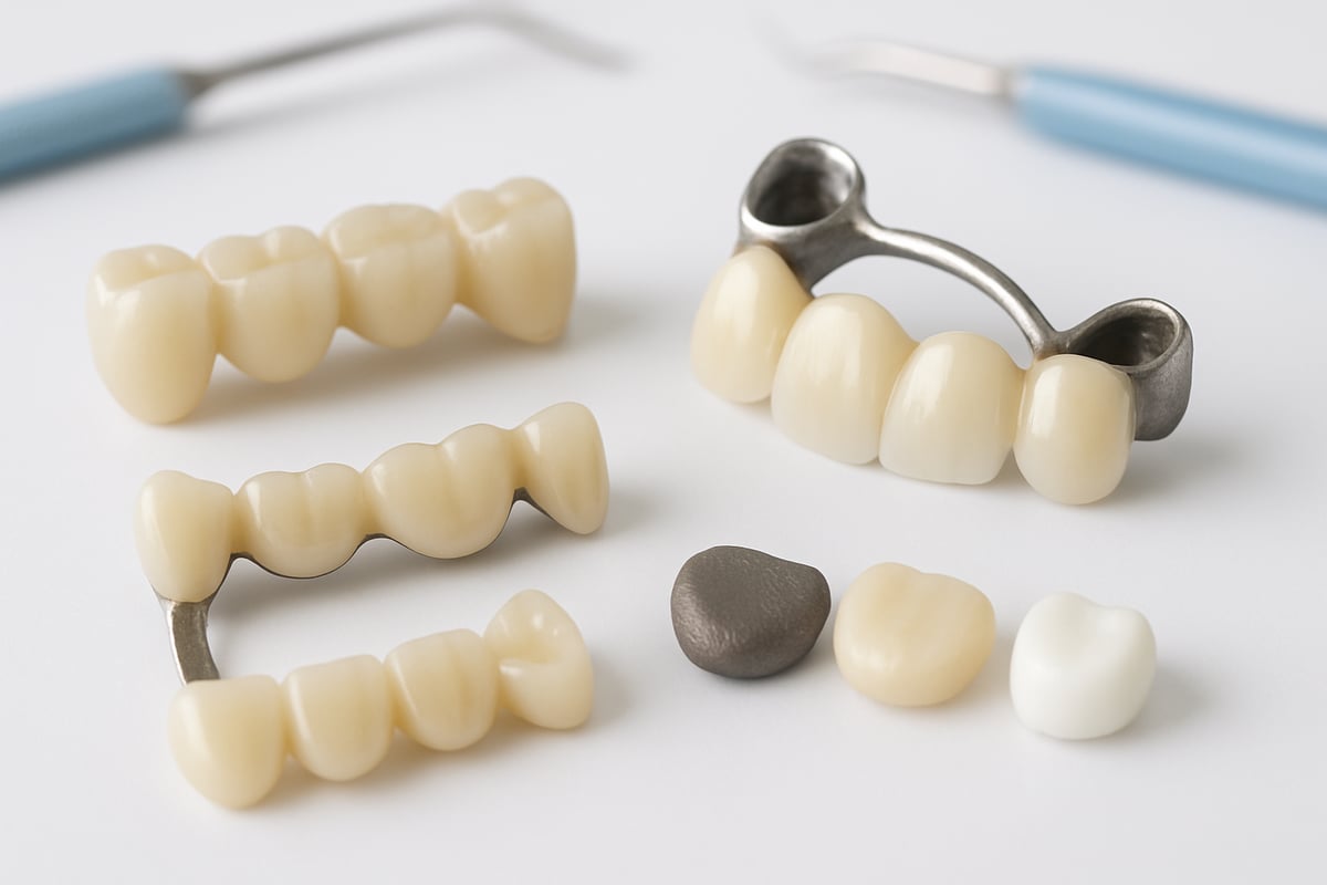 Vrste zobnih mostičkov in materiali