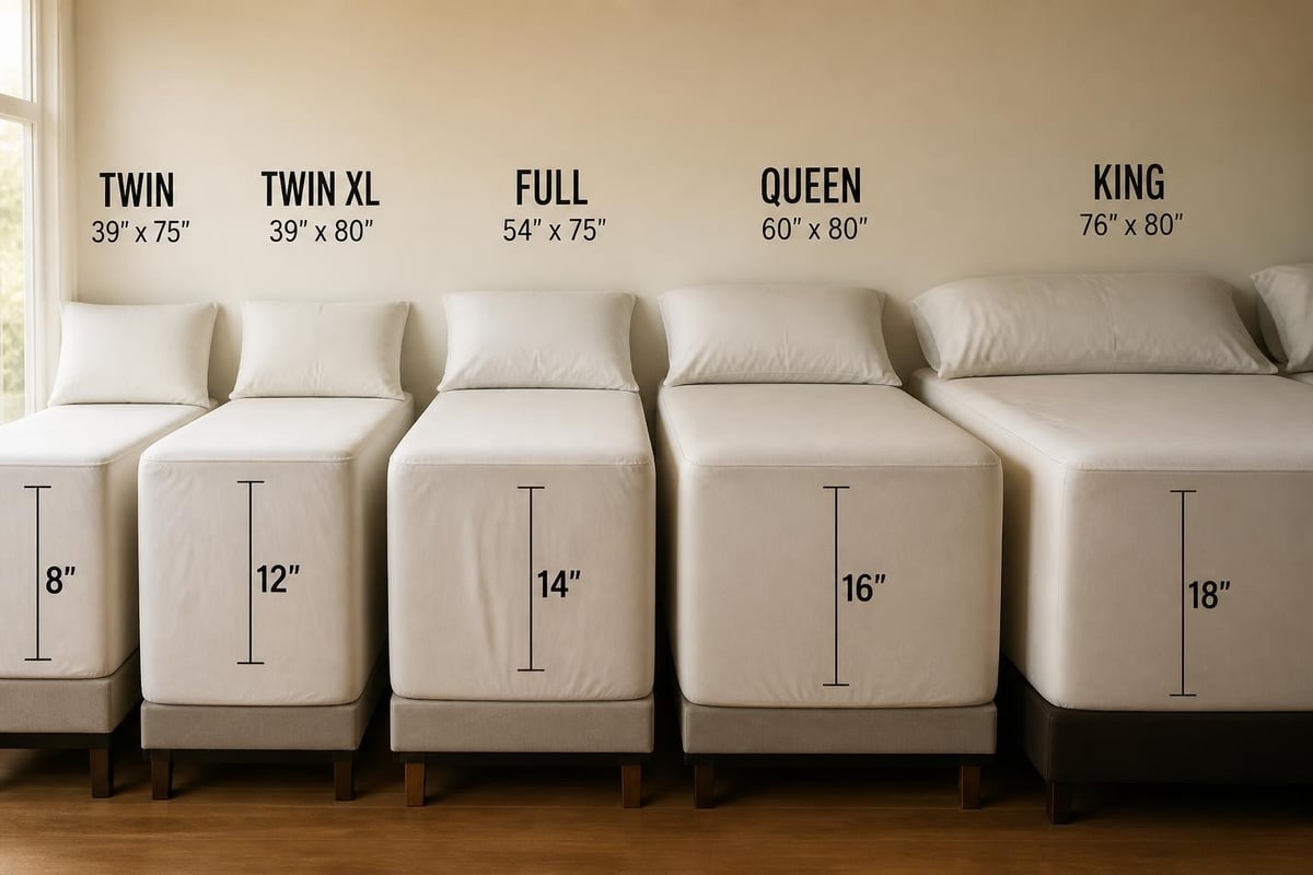 Bed sheet sizing comparison