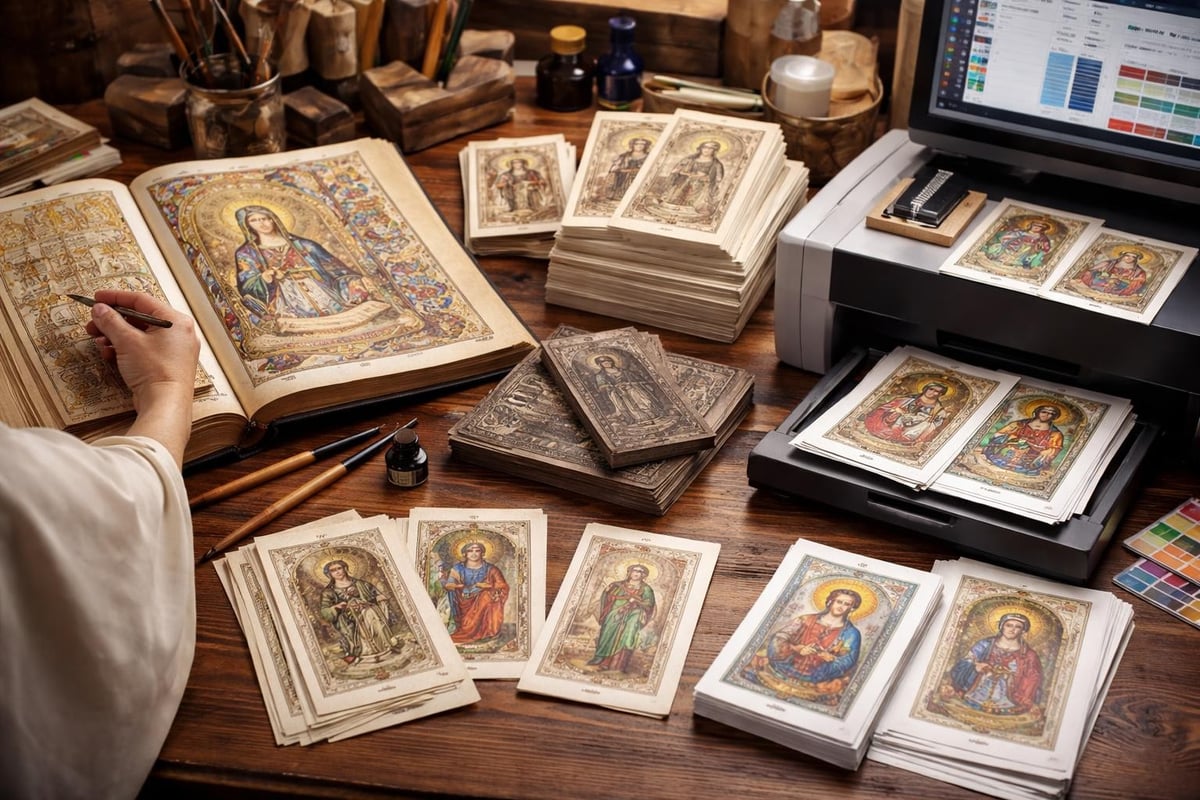 Evolution of prayer card printing