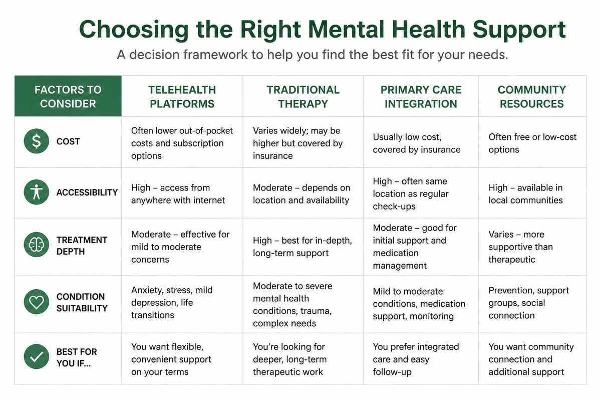 Mental health platform comparison