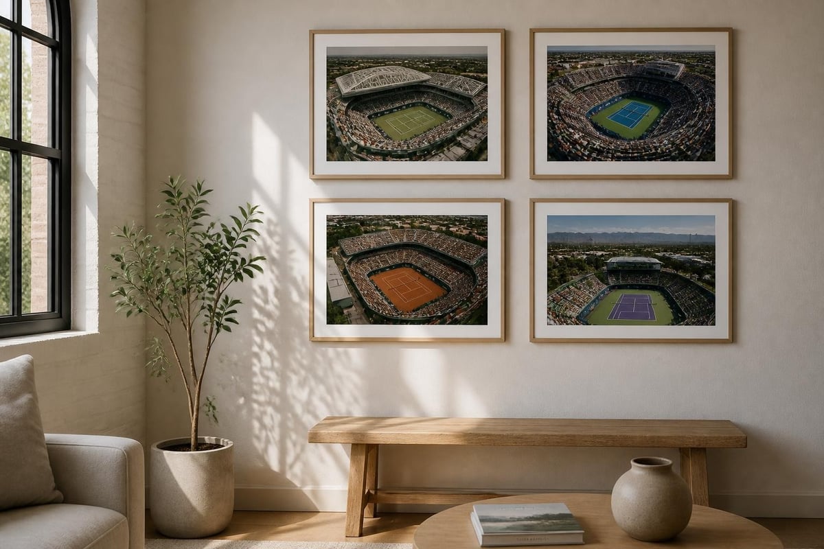 Tennis tournament venues as wall art