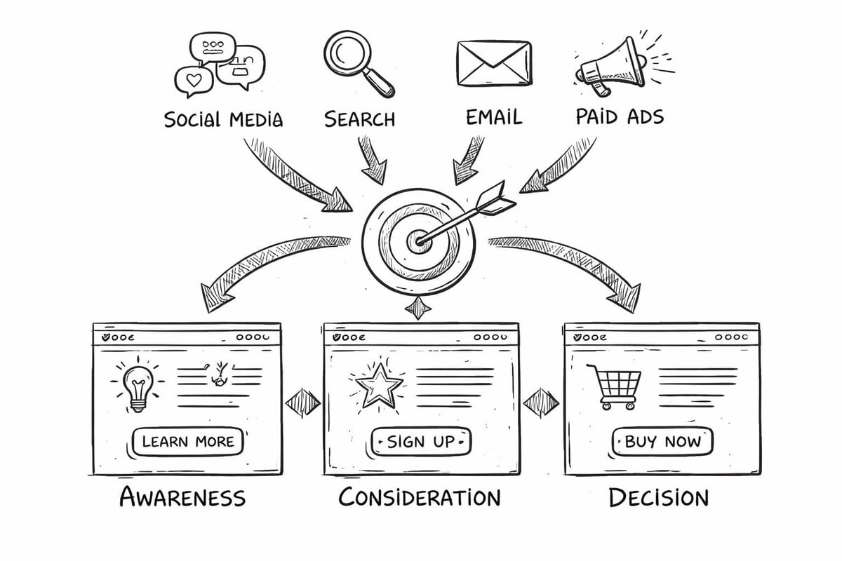 Website conversion funnel