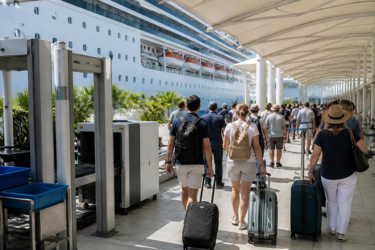 Cruise harbour passenger flow