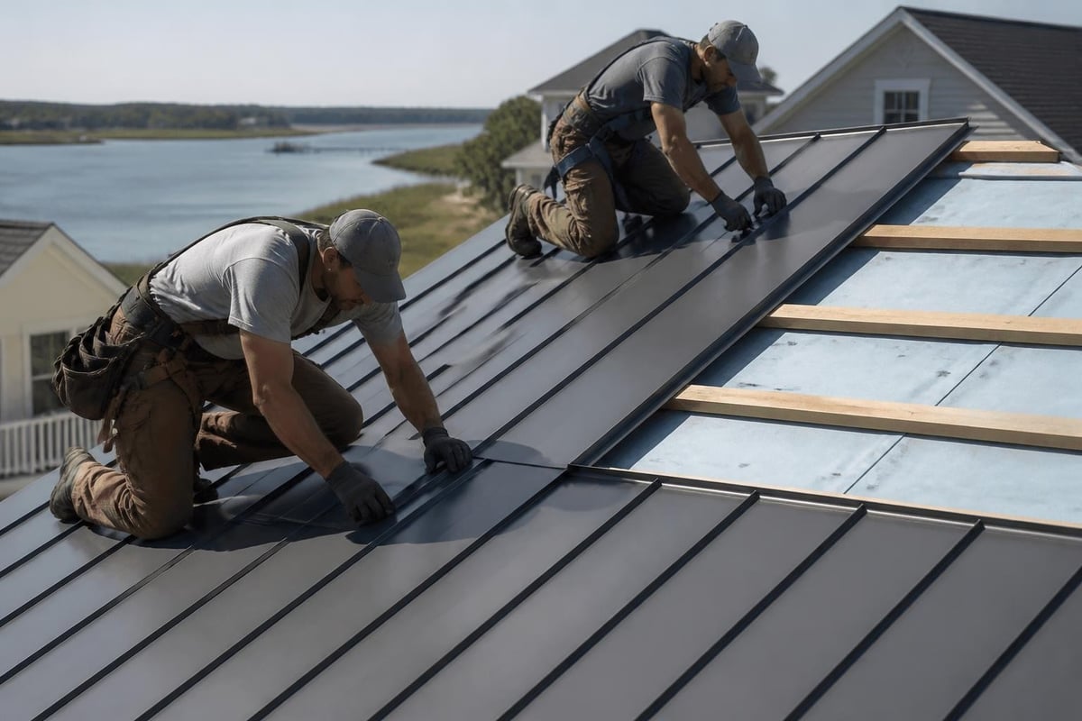 Metal roofing installation