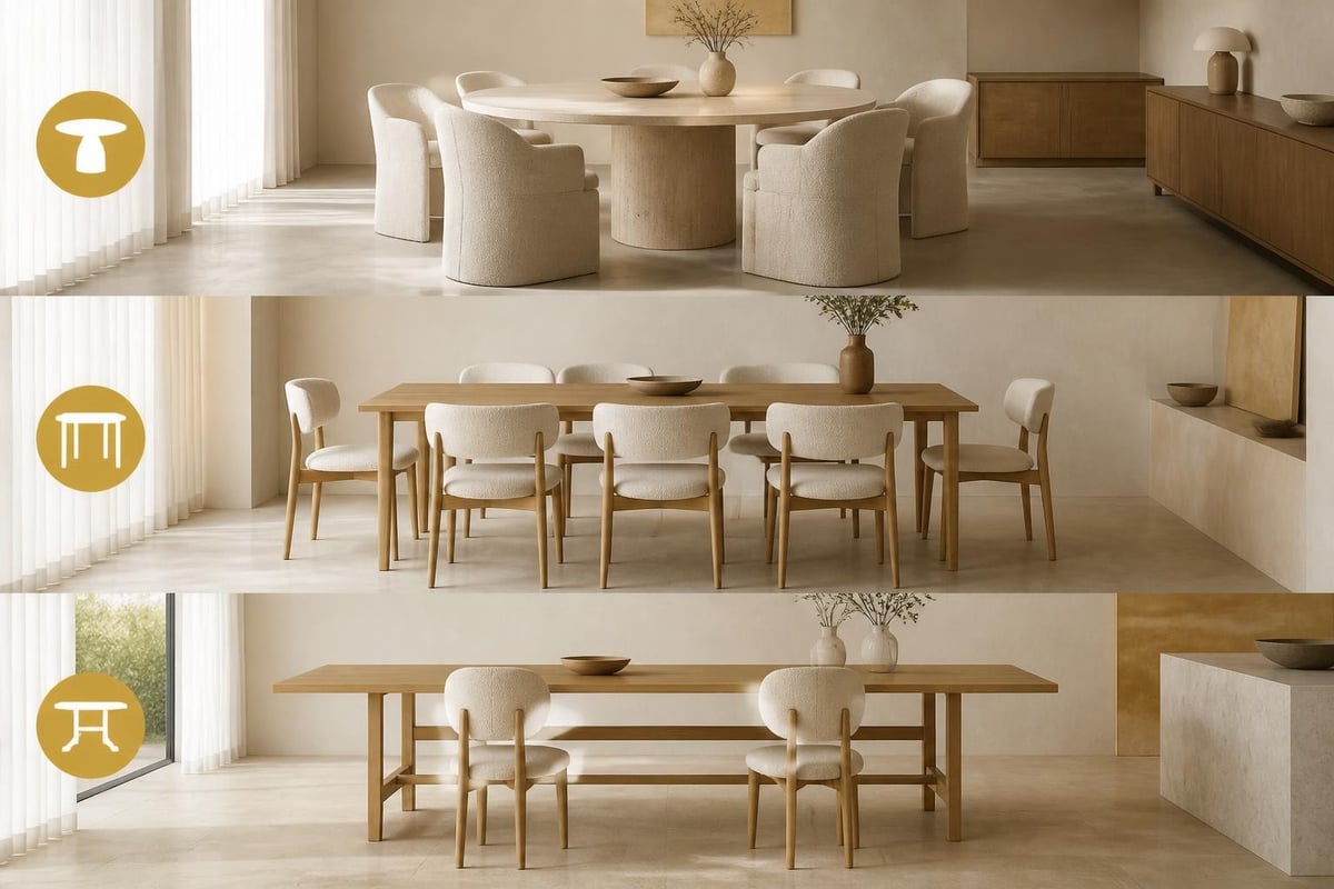 Dining table configurations