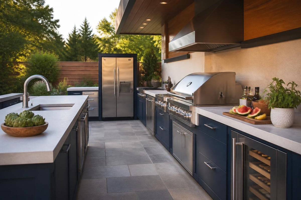Outdoor kitchen appliance zones