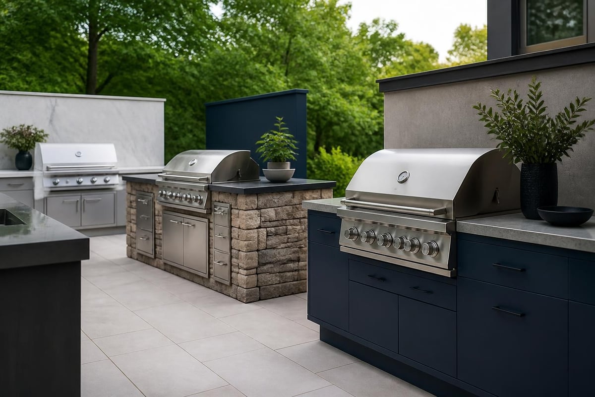 Outdoor kitchen material combinations