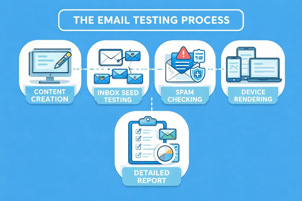 Email testing workflow stages
