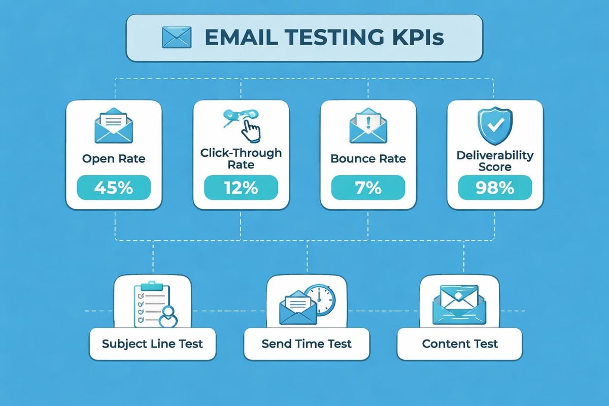 Email testing metrics dashboard
