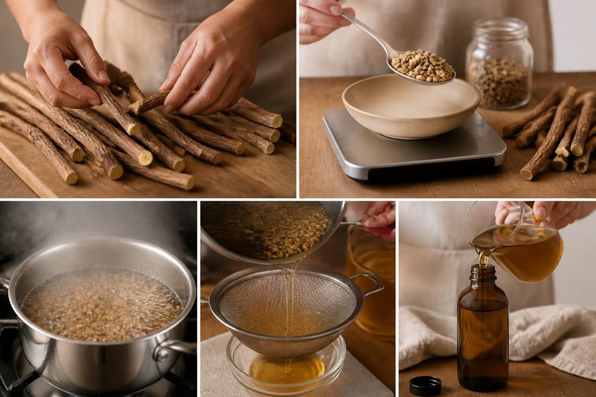 Préparation de tisane de réglisse