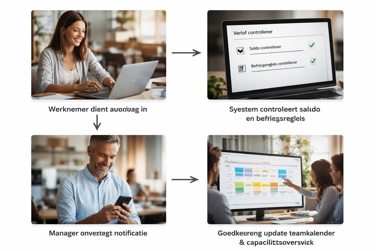 Workflow van verlofaanvraag tot goedkeuring