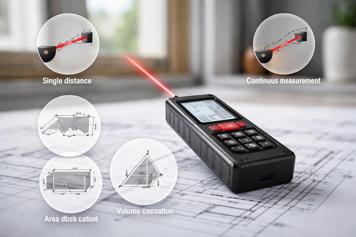 Laserafstandsmeter functies