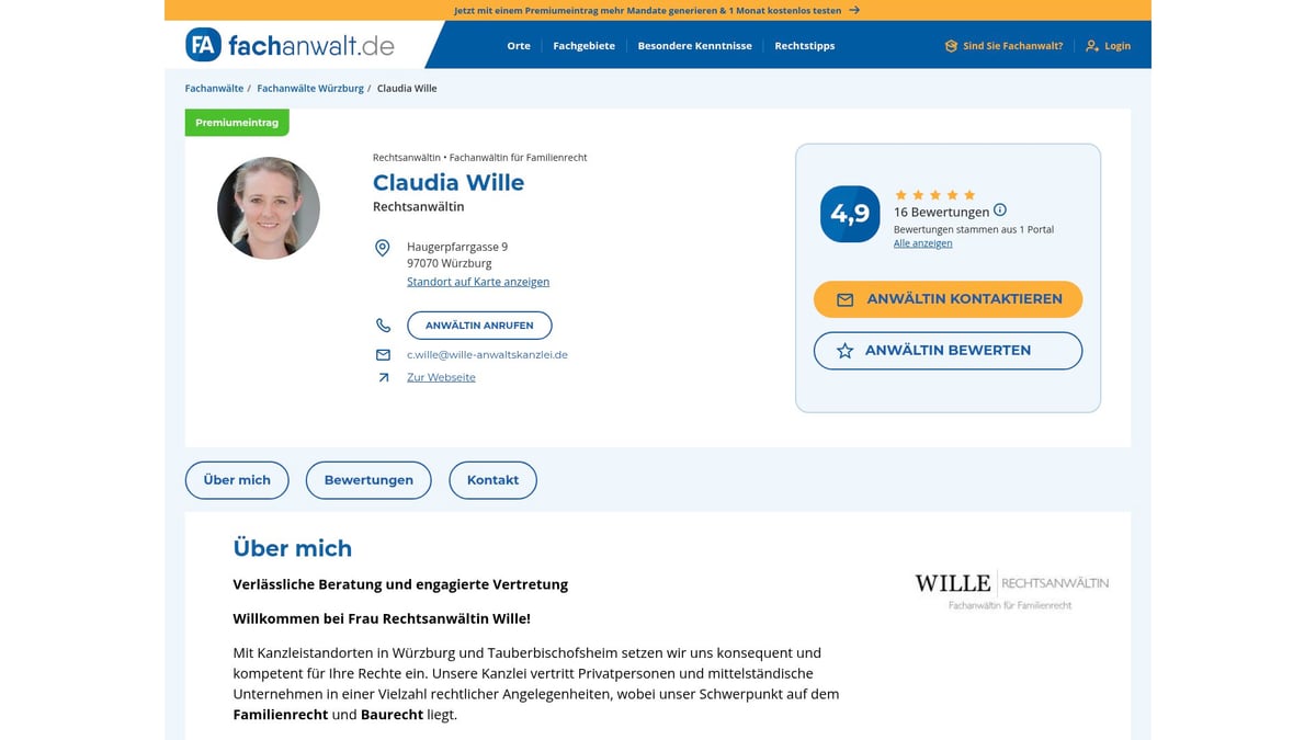 Top 7 Anwälte Für Baurecht 2025: Experten Im Überblick - Claudia Wille – Würzburg