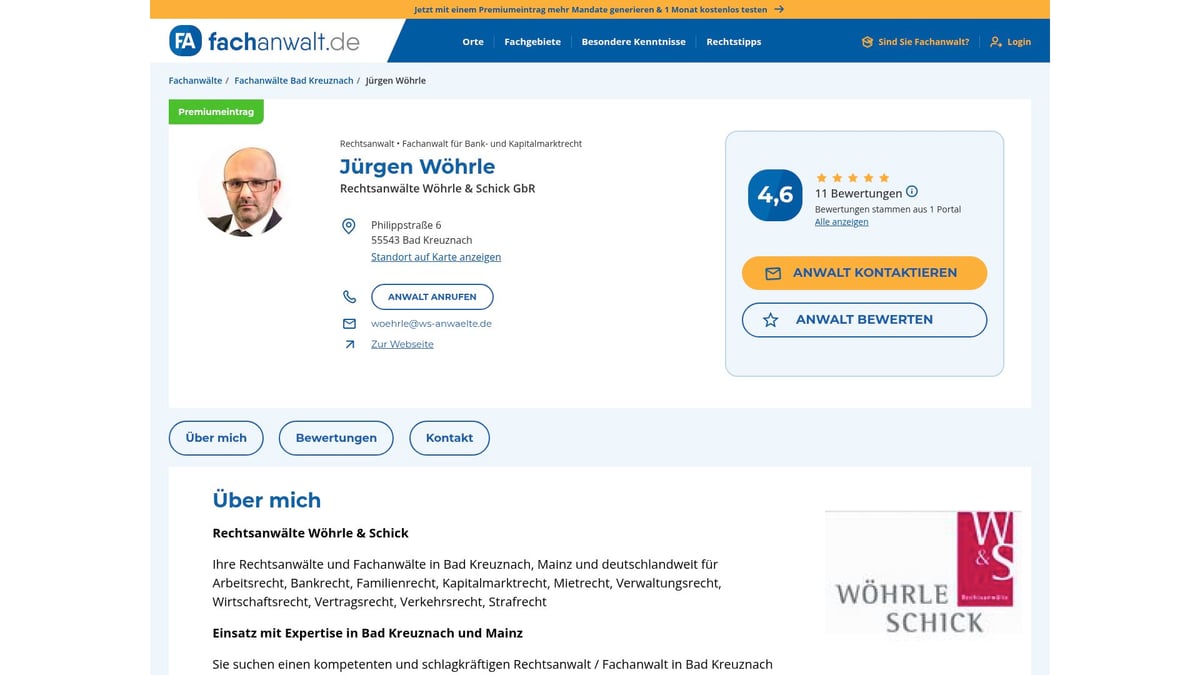 Top 7 Anwälte Für Baurecht 2025: Experten Im Überblick - Jürgen Wöhrle – Bad Kreuznach