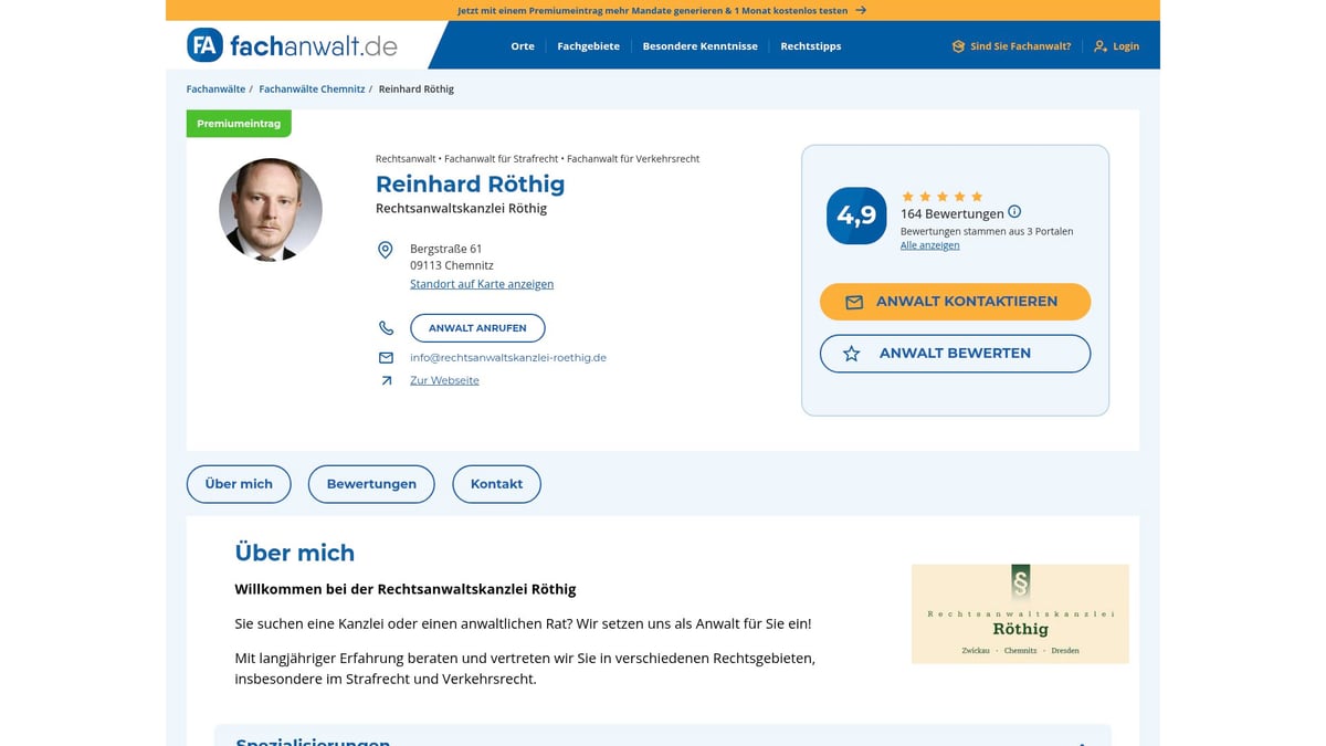 Top 7 Anwälte Für Baurecht 2025: Experten Im Überblick - Reinhard Röthig – Chemnitz