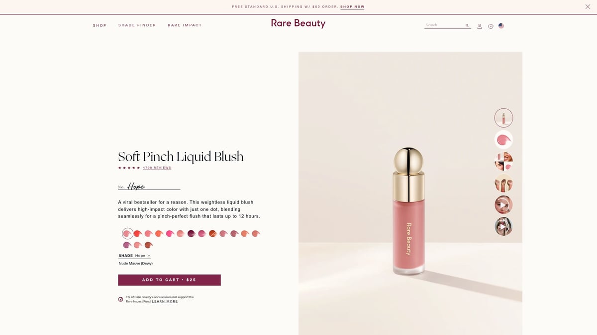 9 Essential The Beauty Products You Need in 2026 - Rare Beauty Soft Pinch Liquid Blush