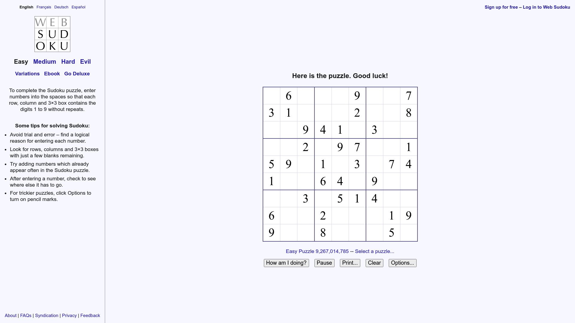 Top 10 Best Hard Sudoku Games to Challenge Your Mind in 2025 - Web Sudoku – Evil Level
