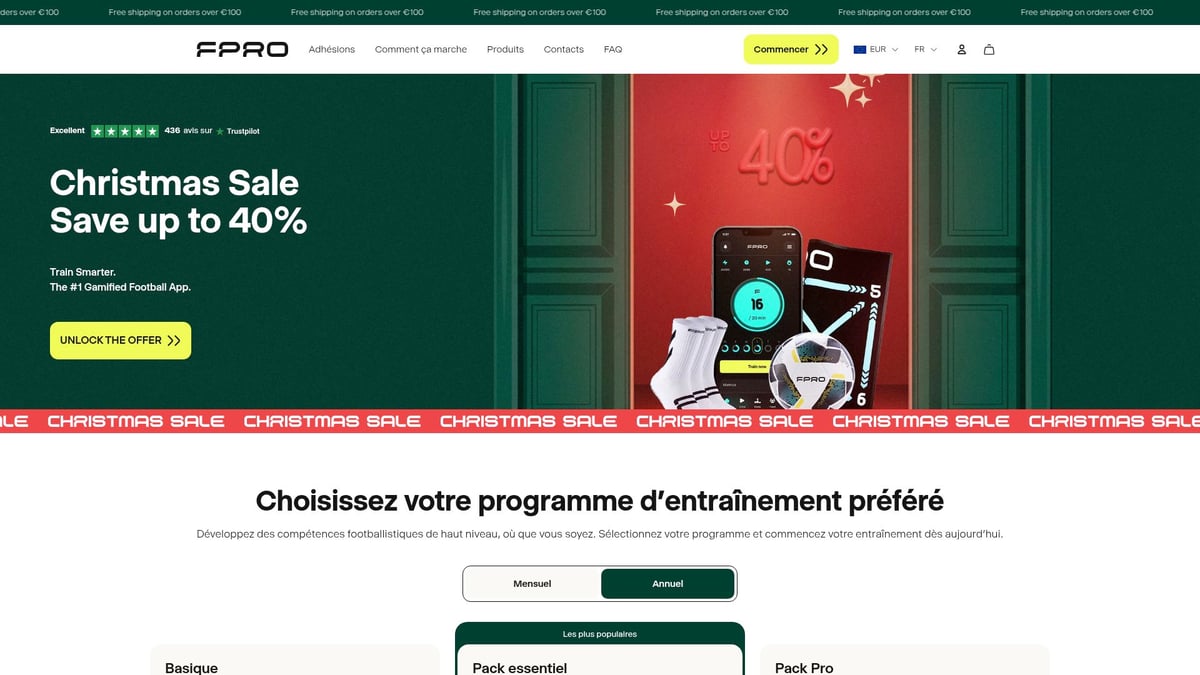 8 Idées Cadeau Football Originales À Offrir En 2026 - Application d’Entraînement Connectée FPRO pour Jeunes Footballeurs