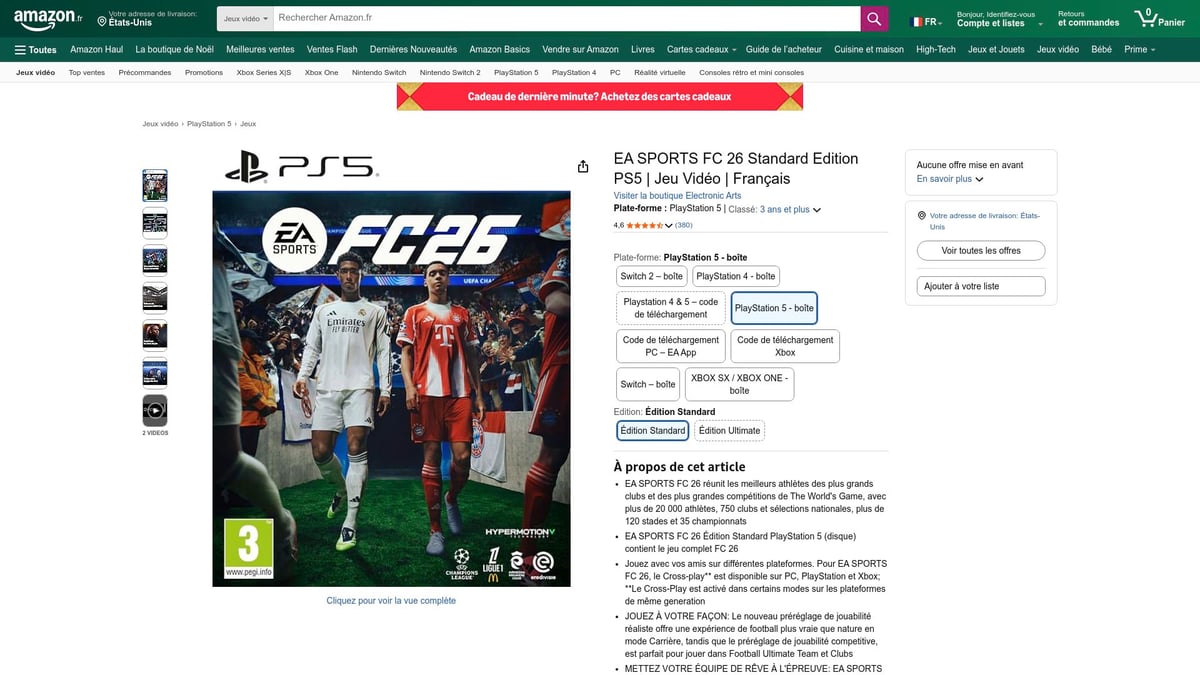 8 Idées Cadeau Football Originales À Offrir En 2026 - Jeu Vidéo EA Sports FC 26 (ex-FIFA)