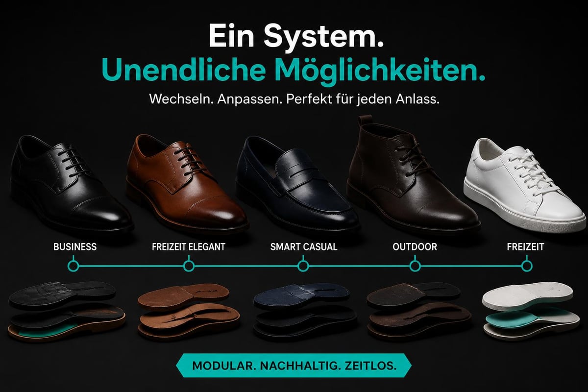 Verschiedene Herrenschuh-Kategorien