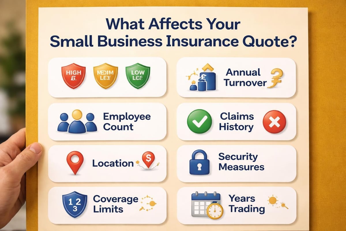 Insurance quote pricing factors infographic