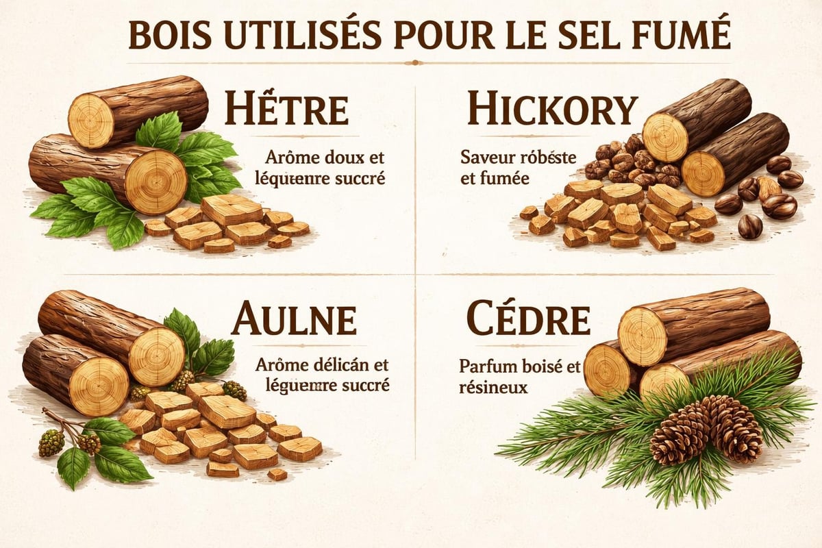 Wood varieties for salt smoking