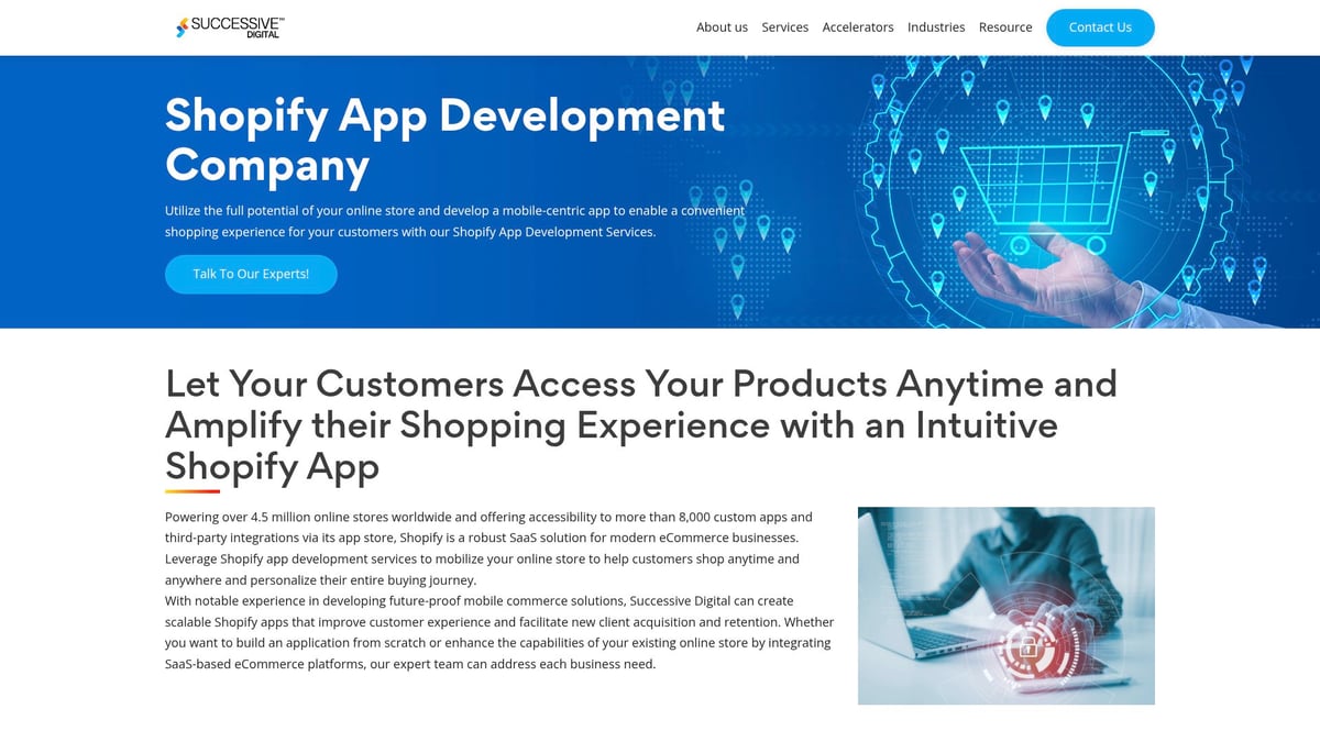 7 Shopify App Development Services to Boost Your Store in 2026 - Successive Digital – Développement d’applications Shopify sur-mesure & IA