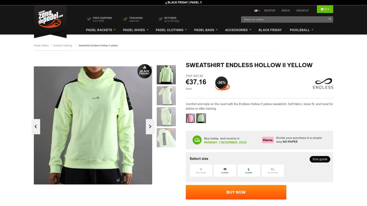 Top 8 Padel Sweatshirts for Style and Comfort in 2025 - Sweatshirt Endless Hollow II Yellow