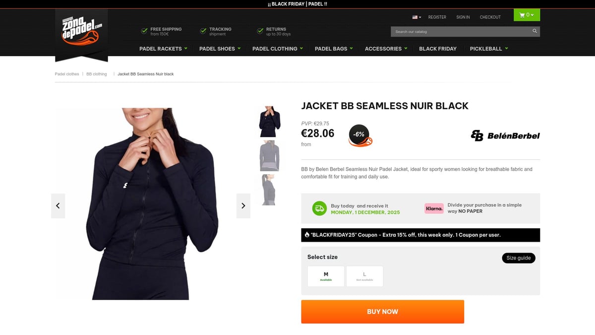 Top 8 Padel Sweatshirts for Style and Comfort in 2025 - Jacket BB Seamless Nuir Black