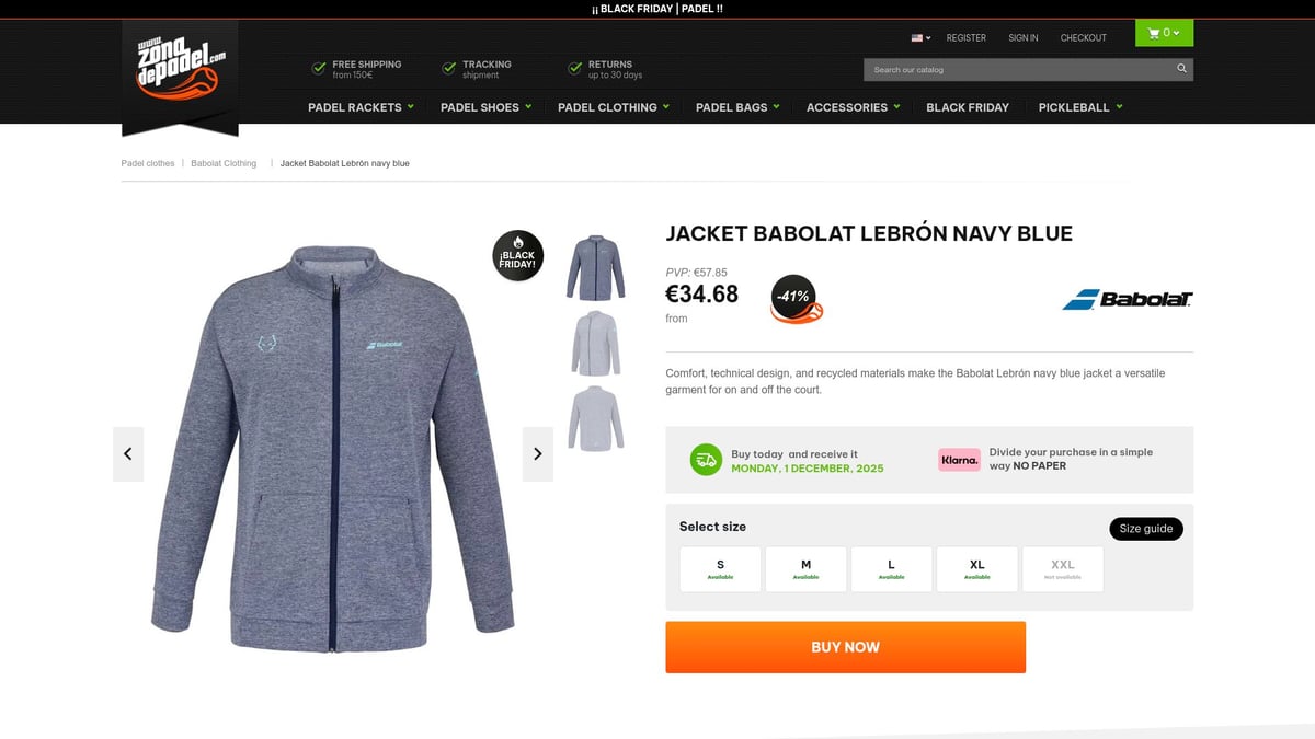 Top 8 Padel Sweatshirts for Style and Comfort in 2025 - Jacket Babolat Lebrón Navy Blue