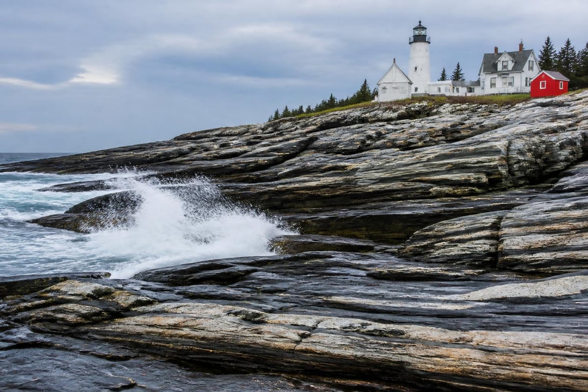Pemaquid Point rocky coastline