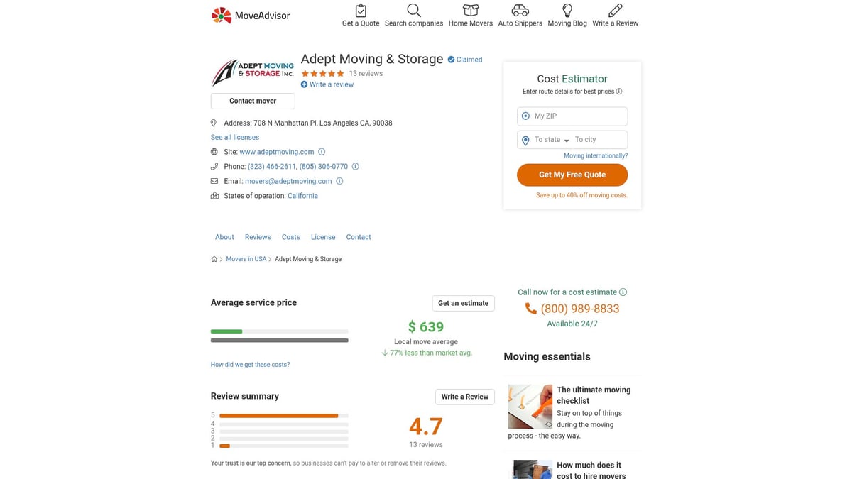 8 Top Toronto Movers to Trust in 2025 - Adept Moving & Storage