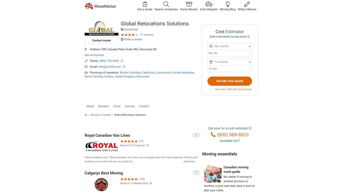 8 Top Toronto Movers to Trust in 2025 - Global Relocations Solutions