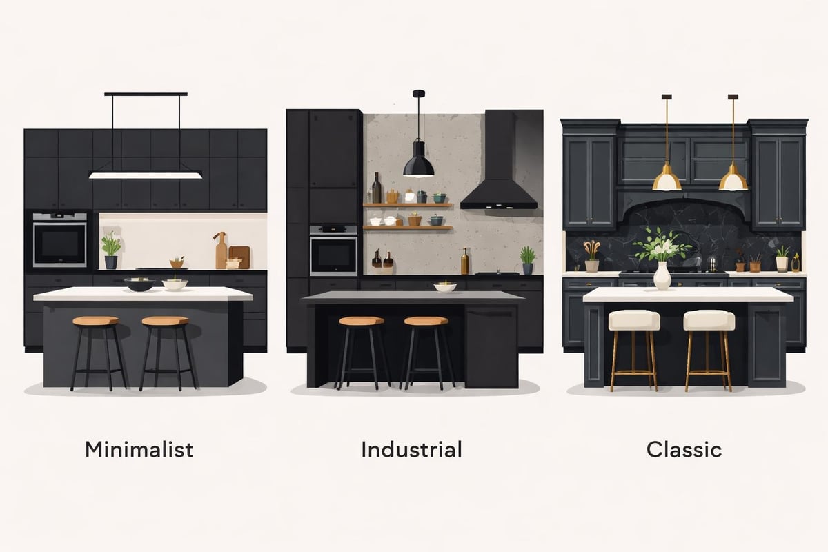Stilrichtungen dunkler Küchen