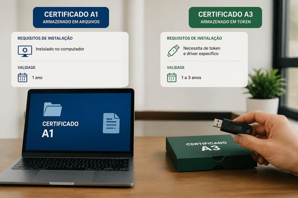 Diferenças entre certificados A1 e A3