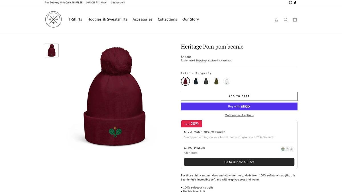 7 Must-Have PSF Padel Clothing Pieces for 2026 - PSF Collective Heritage Pom Pom Beanie